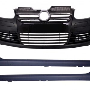 Front Bumper with Side Skirts suitable for VW Golf Mk V 5 (2003-2007) R32 Glossy Black Grill