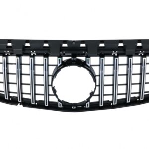 Front Central Grille suitable for Mercedes CLA C117 X117 W117 Facelift (2016-2018) CLA45 GT-R Panamericana Design Black Chrome