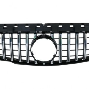 Front Central Grille suitable for Mercedes CLA C117 X117 W117 (2013-2018) CLA45 GT-R Panamericana Design Black Chrome