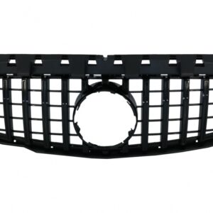 Front Central Grille suitable for Mercedes CLA C117 X117 W117 (2013-2018) CLA45 GT-R Panamericana Design All Black