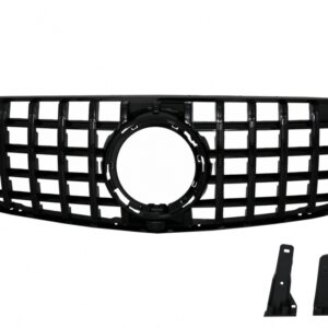 Front Central Grille suitable for Mercedes GLC X253 C253 Facelift (2020-2021) Standard & Offroad GTR Panamericana Design All Black