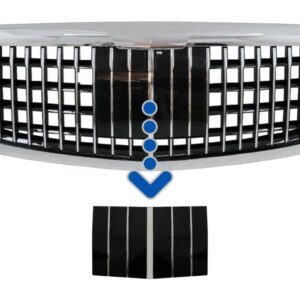 Front Grille Distronic Cover suitable for Mercedes S-Class W222 X222 (2014-2020) Vertical Design Chrome