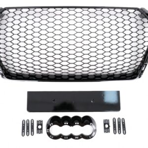 Front Grille suitable for Audi A4 B9 8W (2016-2018) Sedan Avant RS Design Glossy Black