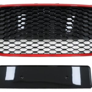 Front Grille suitable for Audi R8 42 1st Generation Facelift (2013-2015) RS Design Glossy Black Red