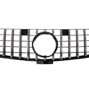 Front Grille suitable for Mercedes ML-Class W166 (2012-2014) GT-R Panamericana Design Black Chrome