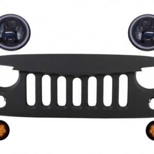 Front Grille with CREE LED Headlights Angel Eye and Turn Signal Light suitable for Jeep Wrangler Rubicon JK (2007-2017)