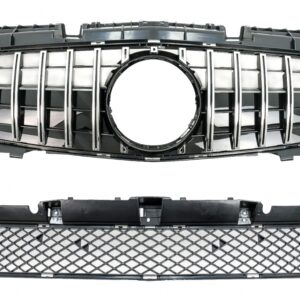 Front Grille with Lower Grille Mesh suitable for Mercedes SLK R172 (2011-2015) GT-R Panamericana Design Chrome