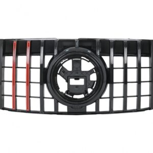 Front Grille with Red Insertion suitable for Mercedes GLS SUV X167 (2019-2023) GTR Design