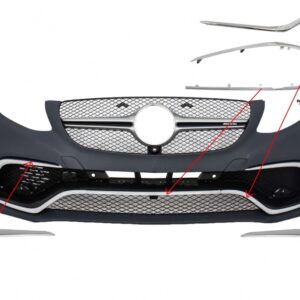 Front Spoiler Splitter Flaps Flics Garnish Chrome suitable for Mercedes GLE Coupe C292 (2015-2018)