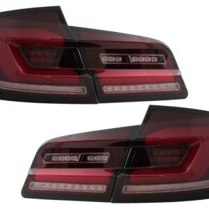 Full LED Bar Taillights suitable for BMW 5 Series F10 (2011-2017) Red Smoke Dynamic Sequential Turning Signal