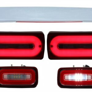 Full LED Taillights Light Bar RED Dynamic Sequential Turning Lights with Fog Lamp and Roof Spoiler suitable for Mercedes G-class W463 (1989-2015)