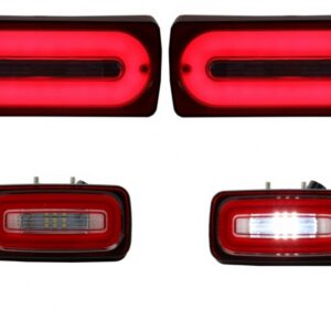 Full LED Taillights Light Bar with Fog Lamp suitable for Mercedes G-class W463 (1989-2015) RED Dynamic Sequential Turning Lights
