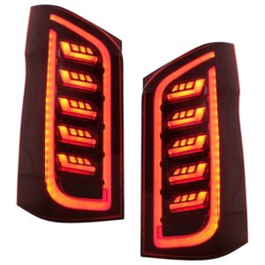 Full LED Taillights Smoke suitable for Mercedes V-Class W447 (2014-2019) Single Rear Door with Dynamic Sequential Turning Lights