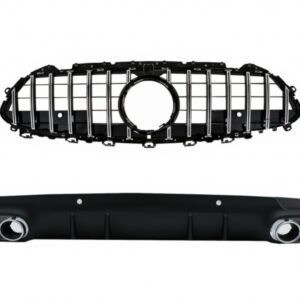 Grille Diffuser and Exhaust Tips suitable for Mercedes CLS-Class C257 (2018-up) GTR CLS53 Design only Sport Line Rear Bumper