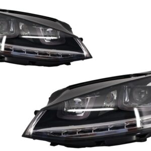 Headlights 3D LED DRL suitable for VW Golf 7 VII (2012-2017) Silver R-Line LED Flowing Dynamic Sequential Turning Lights