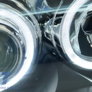 Headlights Angel Eyes suitable for BMW 1 Series E81 E82 E87 E88 (2004-2011) 2 Halo Rims Black
