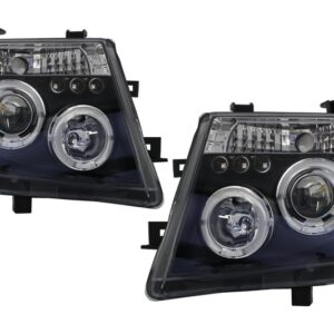 Headlights Angel Eyes suitable for Nissan Navara D40 (2004-2009) Nissan Pathfinder R51 (2005-2008) Black