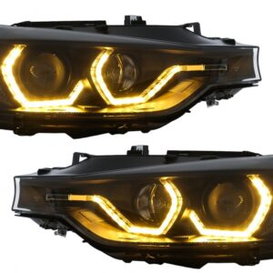 Headlights Angel Eyes Yellow LED DRL suitable for BMW 3 Series F30 F31 Sedan Touring (10.2011-05.2015)