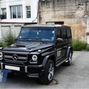 Headlights Covers with LED DRL Daytime Running Lights suitable for Mercedes G-Class W463 (1989-up) G65 Design Chrome