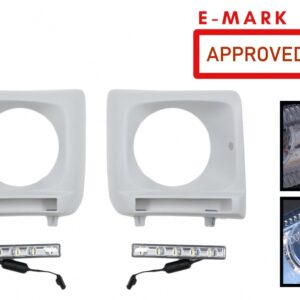 Headlights Covers with LED DRL Daytime Running Lights suitable for Mercedes G-Class W463 (2002-2018) G65 Design Chrome