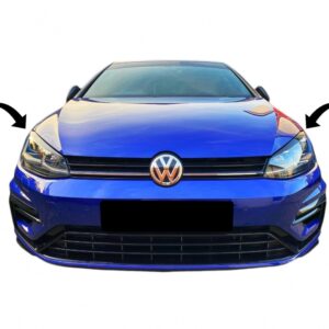 Headlights Eyebrows suitable for VW Golf VII 7 5G (2013-2017) Piano Black