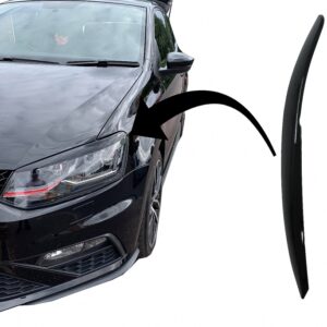 Headlights Eyebrows suitable for VW Polo 6R 6C (2009-2017) Piano Black