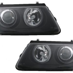 Headlights for VW Passat 3B (1996-2000) Black with Halo Rims