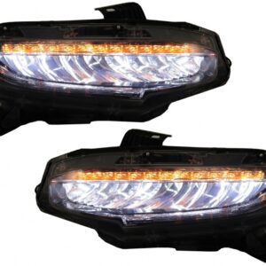 Headlights Full LED suitable for Honda Civic Mk10 FC/FK (2016-Up) Sedan & Hatchback with Sequential Dynamic Turning Lights