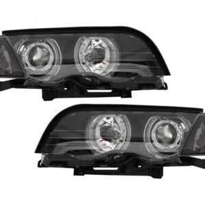 Headlights LED Angel Eyes suitable for BMW E46 Limousine Touring (1998-2001) Black