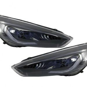 Headlights LED DRL suitable for Ford Focus III Mk3 (2015-2017) Bi-Xenon Design Dynamic Flowing Turn Signals Demon Look