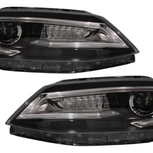 Headlights LED DRL suitable for VW Jetta Mk6 VI (2011-2017) Bi-Xenon Design Dynamic Flowing Signals Demon Look