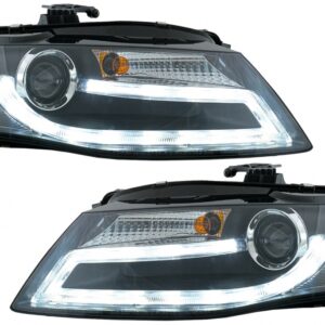 Headlights suitable for Audi A4 B8 8K (2008-2011) LED Daytime Running Light Bar Xenon Design LHD