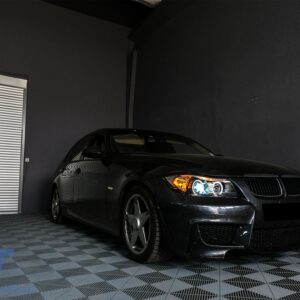 Headlights suitable for BMW 3 Series E90 Sedan E91 Touring (03.2005-08.2008) Angel Eyes 2 Halo Rims Black