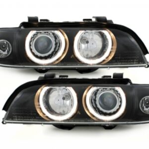 Headlights suitable for BMW 5 Series E39 (09.1995-06.2003) Angel Eyes Black Design