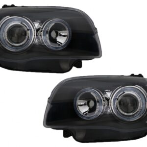 Headlights suitable for BMW Seria 1 E81 E82 E87 E88 (2004-2011) Angel Eyes 2 Halo Rims Black