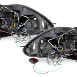 Headlights suitable for Fiat Grande Punto (09.2005-2008) Angel Eyes 2 Halo Rims Black