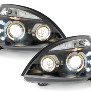 Headlights suitable for Renault Clio II (06.2001-09.2005) Angel Eyes 2 Halo Rims Black