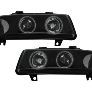 Headlights suitable for SEAT Leon (1999-2004) / Seat Toledo (1999-2004) Angel Eyes Black CCFL