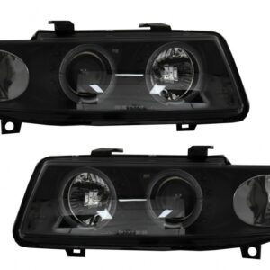 Headlights suitable for SEAT Leon  / Seat Toledo (04.1999-08.2004) Angel Eyes Black