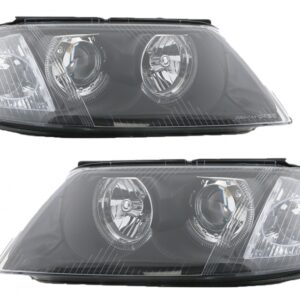 Headlights suitable for VW Passat 3BG B5 (09.2000-03.2005) 2 Halo Rims Black