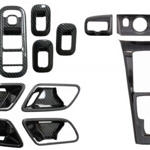 Inner Car Window Glass Switch Button Cover with Door Cover Handle Bowl and Console Dashboard and Car Headlight Frame suitable for Mercedes A W177 V177 (2018+) Carbon Film
