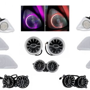 Kit AC Vent 64 colors LED 4D Rotary Tweeters Grilles Cover Speaker suitable for Mercedes S-Class W222 (2013-2020)