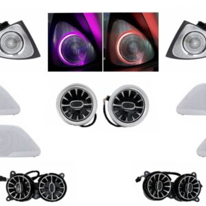 Kit AC Vent 7 colors LED Rotary Tweeters Grilles Cover Speaker suitable for Mercedes S-Class W222 (2013-2020)