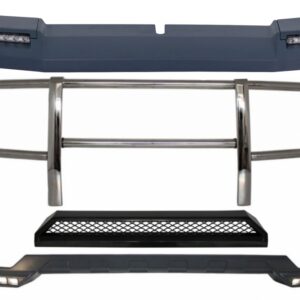 Kit Front BullBar and LED Roof Spoiler with Upper Spoiler Lip and LED DRL Extension suitable for Mercedes G-Class W463 (1989-2018) G63 G65 Design