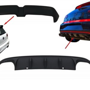 Kit Rear Bumper Air Diffuser ABT Look with Roof Spoiler GTI OETT Design suitable for VW Golf 7 VII (2013-2017)
