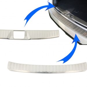 KIT Rear Bumper Protector Sill Plate Foot Plate Aluminum Cover suitable for SUBARU Outback (2015-05.2019)