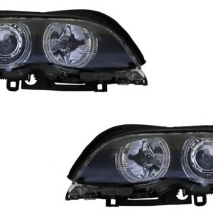 LED Angel Eyes Headlights suitable for BMW 3 Series E46 (09.2001-03.2005) Xenon Design Black