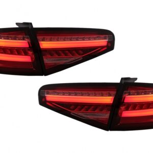 LED BAR Taillights suitable for Audi A4 B8 Sedan (2012-2015) Red Clear Dynamic Sequential Turning Lights
