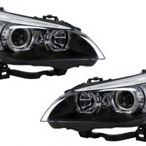 LED Dayline Angel Eyes Headlights suitable for BMW 5 Series E60 E61 (2003-2007) LCI Look