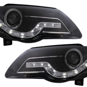 LED DRL Angel Eyes Headlights suitable for VW Passat B6 3C (03.2005-2010) Black